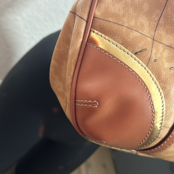 Alviero Martini Tan Map Print Women's Bag - Picture 3 of 11